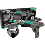 Laserová kozmická pištoľ s maskou